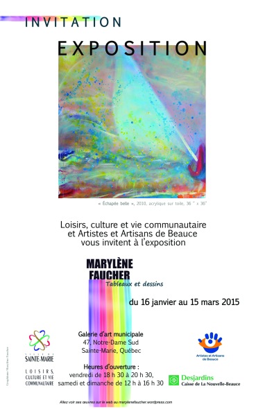 Exposition du 16 janvier au 15 mars 2015 à la Galerie municipale de Sainte-Marie